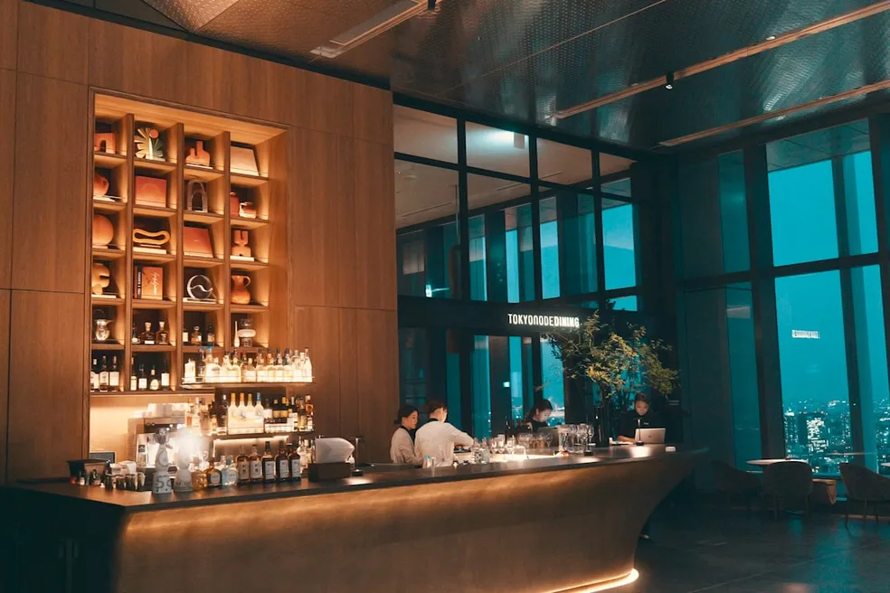 Luxury hotel lobby interior