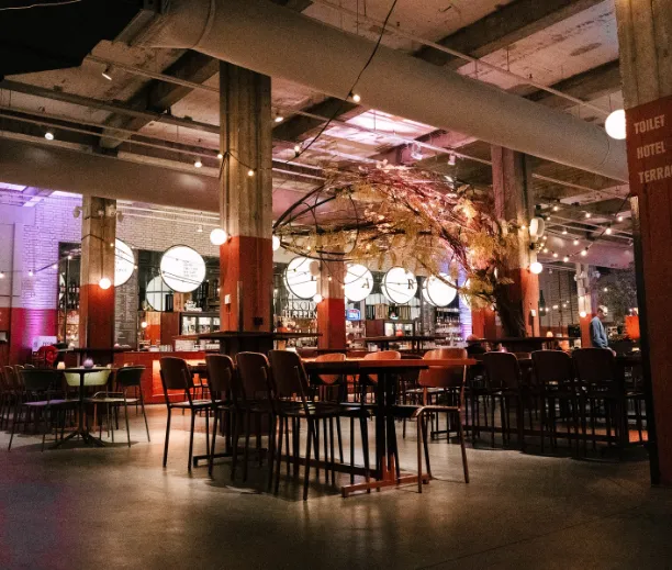 The hall at Foodhallen in Rotterdam.